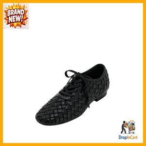 Vegan Leather Weave Strap Flats Elegant Minimal Chic Oxford Adjustable